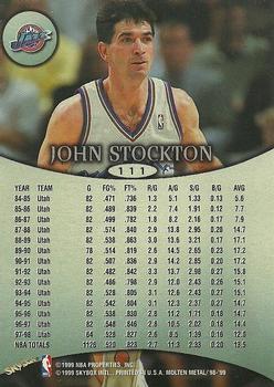 1998-99 SkyBox Molten Metal #111 John Stockton Back