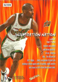 1998-99 SkyBox Premium - Intimidation Nation #9 IN Gary Payton Back