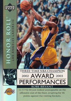 2002-03 Upper Deck Honor Roll - Award Performances #AP1 Kobe Bryant Front