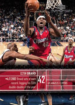 2002-03 Upper Deck MVP - Basketball Diary #B11 Elton Brand Front