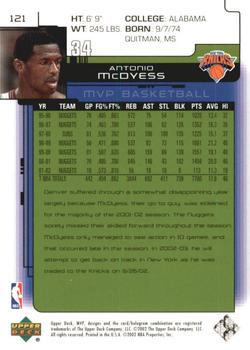 2002-03 Upper Deck MVP - Classic #121 Antonio McDyess Back