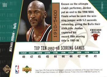 1998-99 SPx Finite #100 Michael Jordan Back