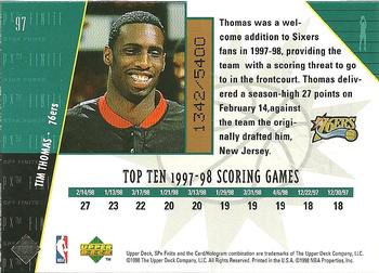 1998-99 SPx Finite #97 Tim Thomas Back