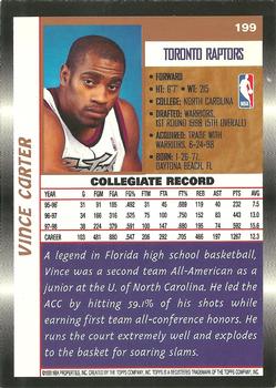 1998-99 Topps #199 Vince Carter Back
