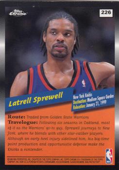 1998-99 Topps Chrome #226 Latrell Sprewell Back