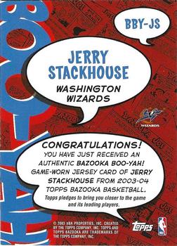 2003-04 Bazooka - Boo-Yah! #BBY-JS Jerry Stackhouse Back
