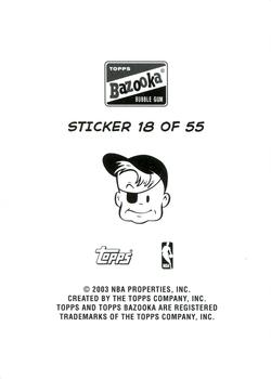 2003-04 Bazooka - Four-on-One Stickers #18 Theo Ratliff / Shawn Bradley / Zydrunas Ilgauskas / Eddie Griffin Back