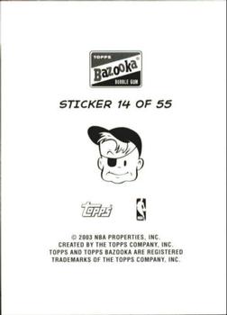 2003-04 Bazooka - Four-on-One Stickers #14 Tony Parker / Baron Davis / Sam Cassell / Nick Van Exel Back