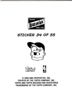 2003-04 Bazooka - Four-on-One Stickers #34 Derrick Coleman / Dan Gadzuric / Keon Clark / Chris Wilcox Back