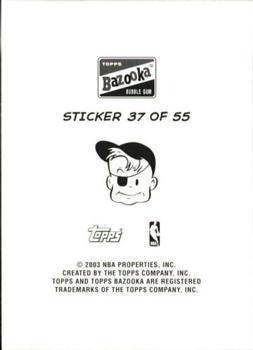 2003-04 Bazooka - Four-on-One Stickers #37 Eduardo Najera / Hidayet Turkoglu / Nazr Mohammed / Jake Tsakalidis Back