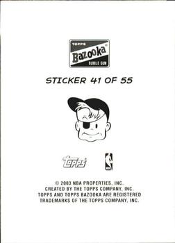 2003-04 Bazooka - Four-on-One Stickers #41 Moochie Norris / Ruben Patterson / Larry Hughes / Keyon Dooling Back