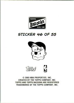 2003-04 Bazooka - Four-on-One Stickers #46 Marcus Haislip / Kendall Gill / Ronald Murray / Lorenzen Wright Back