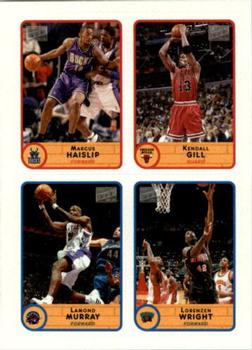 2003-04 Bazooka - Four-on-One Stickers #46 Marcus Haislip / Kendall Gill / Ronald Murray / Lorenzen Wright Front
