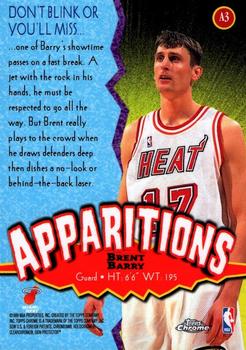 1998-99 Topps Chrome - Apparitions #A3 Brent Barry Back