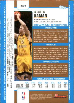 2003-04 Bowman - Gold #121 Chris Kaman Back