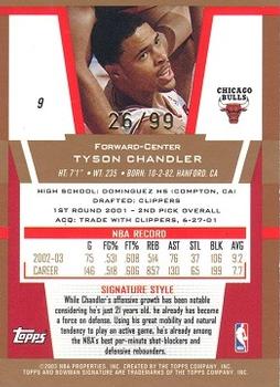 2003-04 Bowman Signature - Gold #9 Tyson Chandler Back