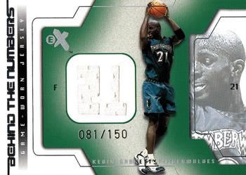 2003-04 E-X - Behind the Numbers Game-Used Gold #KG-BTNGU Kevin Garnett Front