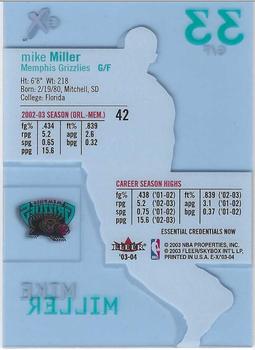 2003-04 E-X - Essential Credentials Now #42 Mike Miller Back