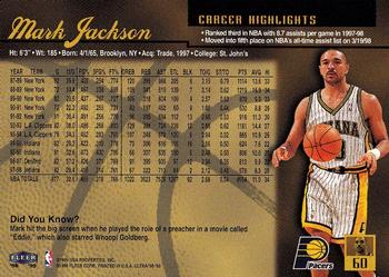 1998-99 Ultra #60 Mark Jackson Back