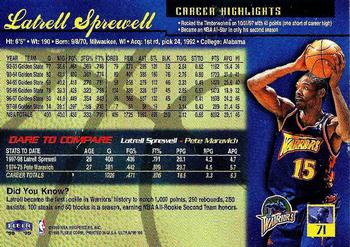 1998-99 Ultra #71 Latrell Sprewell Back