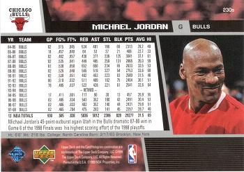 1998-99 Upper Deck #230s Michael Jordan Back