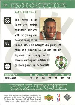1998-99 Upper Deck #321 Paul Pierce Back