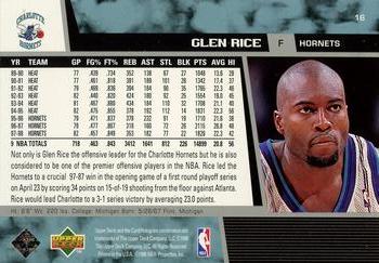 1998-99 Upper Deck #16 Glen Rice Back