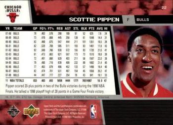 1998-99 Upper Deck #22 Scottie Pippen Back