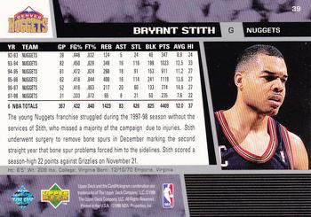 1998-99 Upper Deck #39 Bryant Stith Back