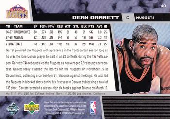 1998-99 Upper Deck #40 Dean Garrett Back