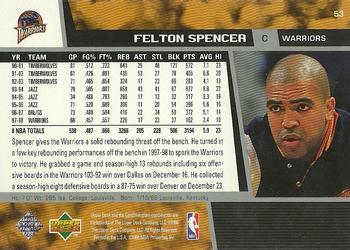 1998-99 Upper Deck #53 Felton Spencer Back