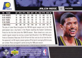 1998-99 Upper Deck #65 Jalen Rose Back