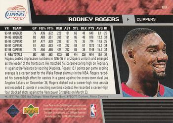 1998-99 Upper Deck #69 Rodney Rogers Back