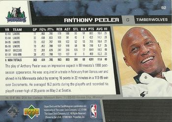 1998-99 Upper Deck #92 Anthony Peeler Back