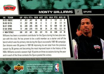 1998-99 Upper Deck #138 Monty Williams Back