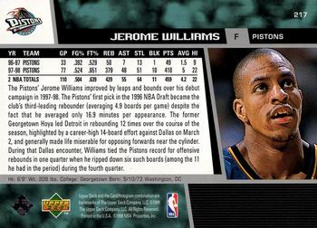 1998-99 Upper Deck #217 Jerome Williams Back