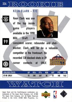 1998-99 Upper Deck #324 Keon Clark Back