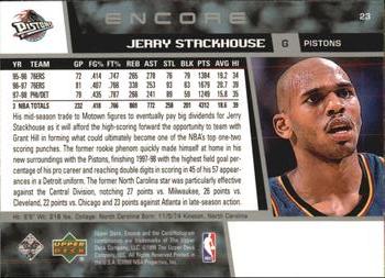 1998-99 Upper Deck Encore #23 Jerry Stackhouse Back