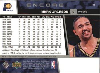 1998-99 Upper Deck Encore #35 Mark Jackson Back
