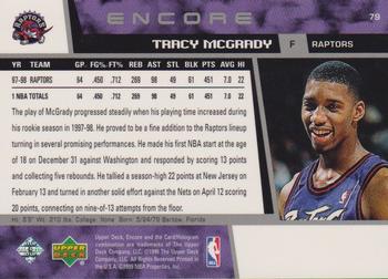 1998-99 Upper Deck Encore #79 Tracy McGrady Back