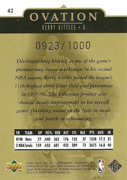 1998-99 Upper Deck Ovation - Gold #42 Kerry Kittles Back