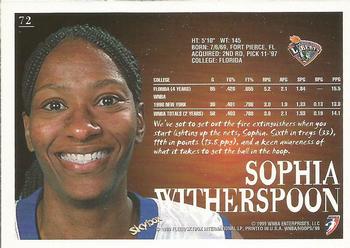 1999 Hoops WNBA #72 Sophia Witherspoon Back