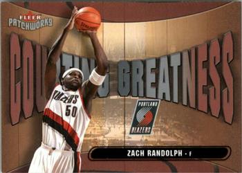 2003-04 Fleer Patchworks - Courting Greatness #7 CG Zach Randolph Front