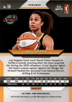 2021 Panini Prizm WNBA - Prizms Silver #59 Nia Coffey Back
