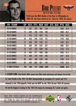 1998-99 Upper Deck Century Legends #20 Bob Pettit Back