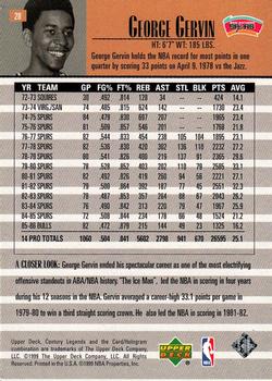 1998-99 Upper Deck Century Legends #28 George Gervin Back