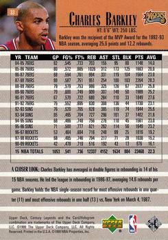 1998-99 Upper Deck Century Legends #33 Charles Barkley Back