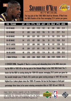 1998-99 Upper Deck Century Legends #48 Shaquille O'Neal Back