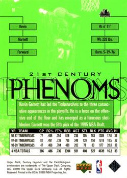 1998-99 Upper Deck Century Legends #58 Kevin Garnett Back