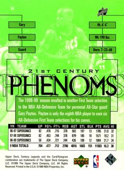 1998-99 Upper Deck Century Legends #68 Gary Payton Back